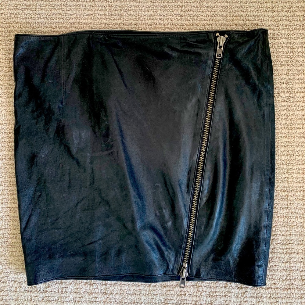 Haute Hippie Black Leather Skirt Size L
